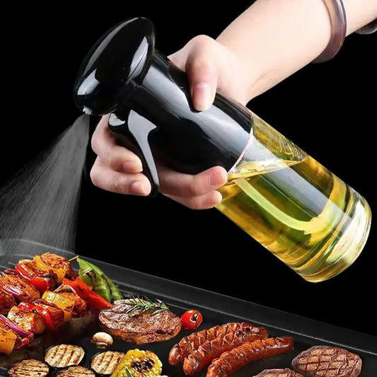 Black Transparent Olive Oil Spray Bottle - Kitchen Cooking & Barbecue Dispenser