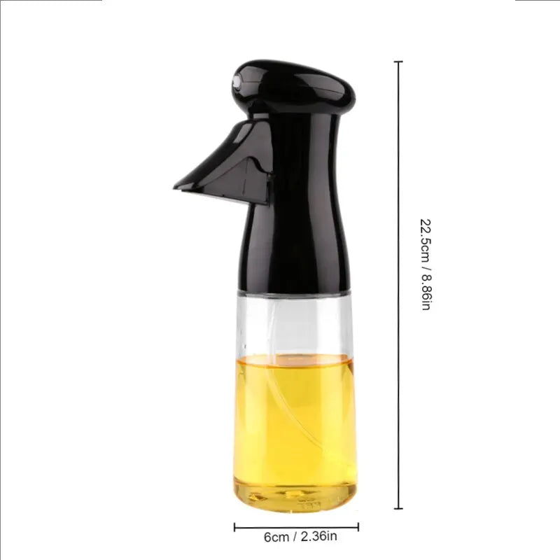 Black Transparent Olive Oil Spray Bottle - Kitchen Cooking & Barbecue Dispenser